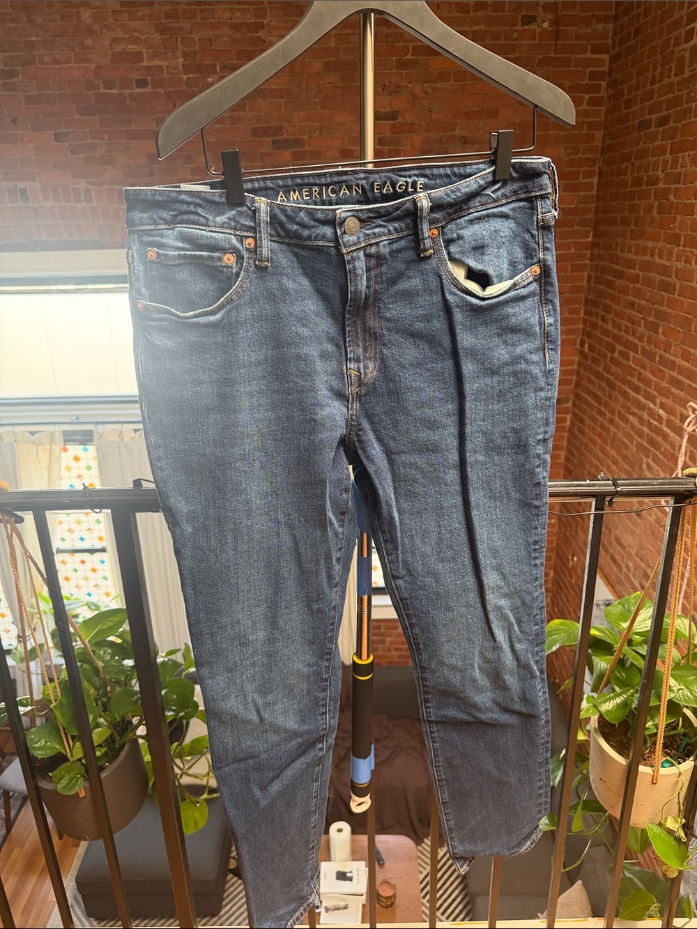 American Eagle Outfitters Men's Athletic Skinny Jeans - Dark Blue
